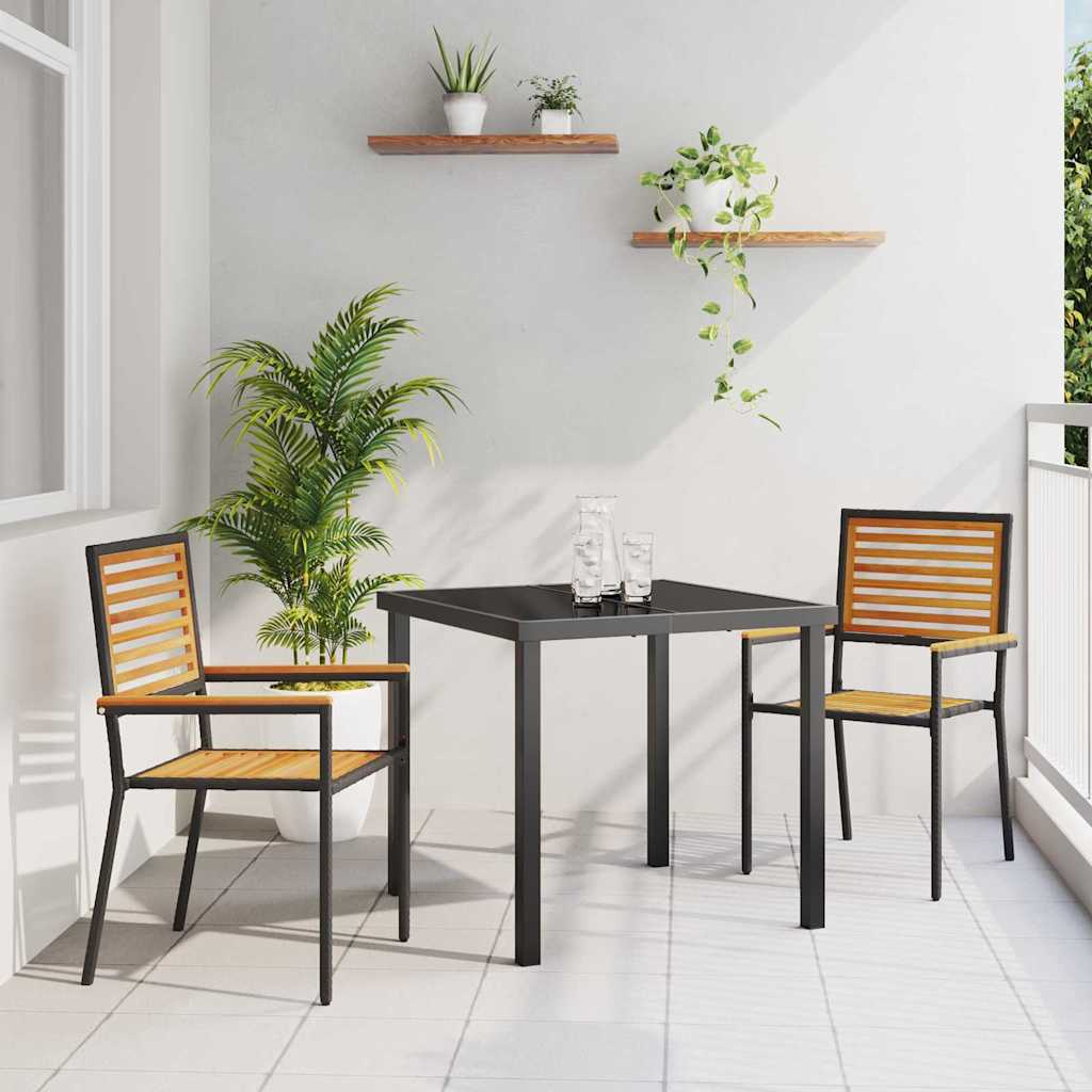 Garten Stapelstühle 2 pcs Braun, Schwarz